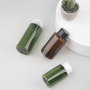 Round Amber Cosmetic Plastic Bottle With Double Screw Cap Cosmetics Hydrosol 100 ml Empty Plastic Bottles