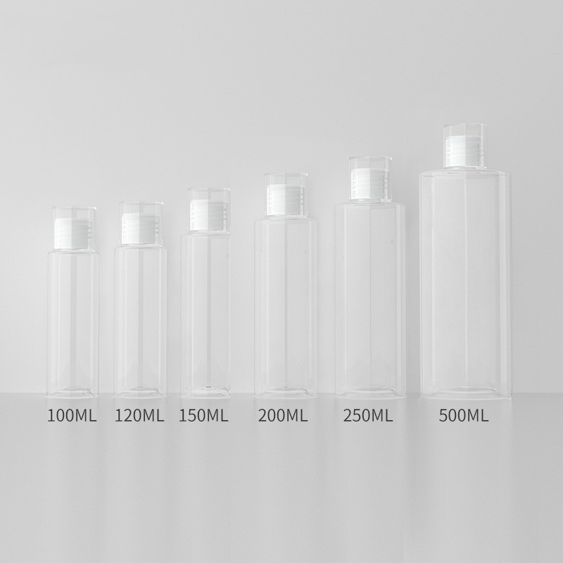 150ml Transparent Plastic Pet Lotion Bottle with Double Wall Cap