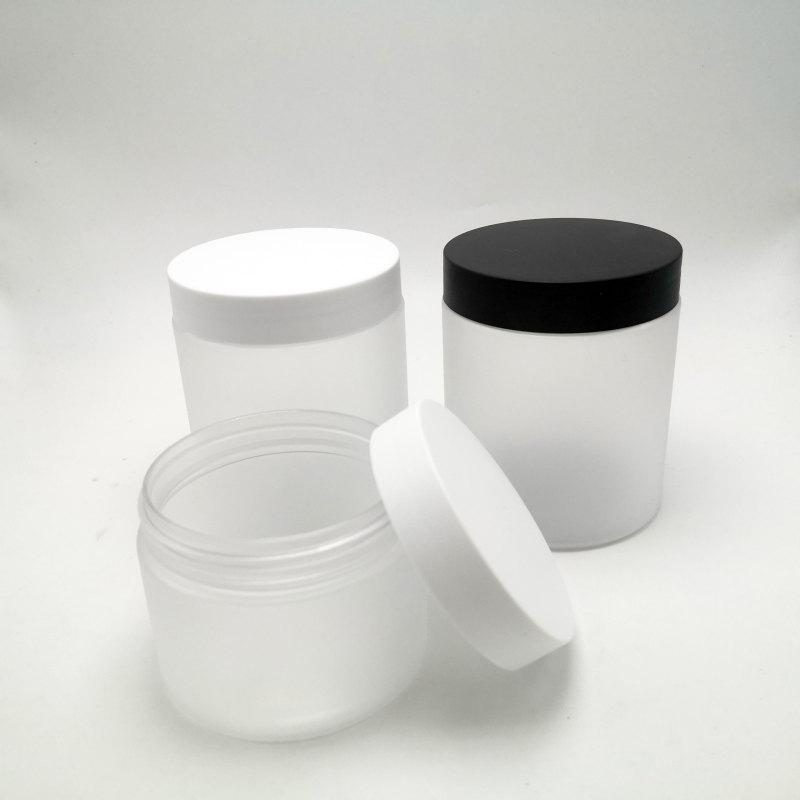 Fast Shipping 6oz 200ml Frosted Cosmetic Plastic Cream Jar With Frosted Lid for Body Cream Eye Cream
