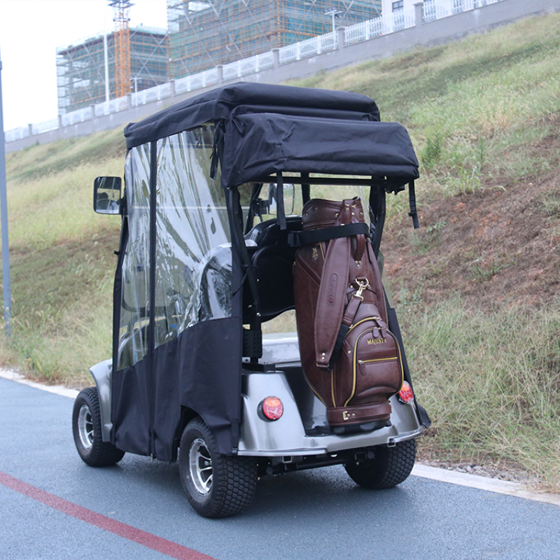 Carrito de golf eléctrico de batería de litio de 2 asientos barato con cubierta de lluvia