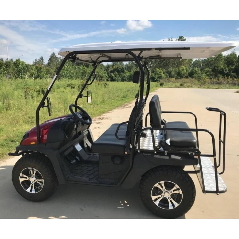 Carrito de golf de gasolina de 4 asientos de calidad con soportes para bolsas de golf