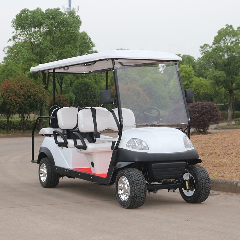 Chariot de golf électrique puissant de 5 passagers du moteur à courant alternatif 4KW 6 roues motrices