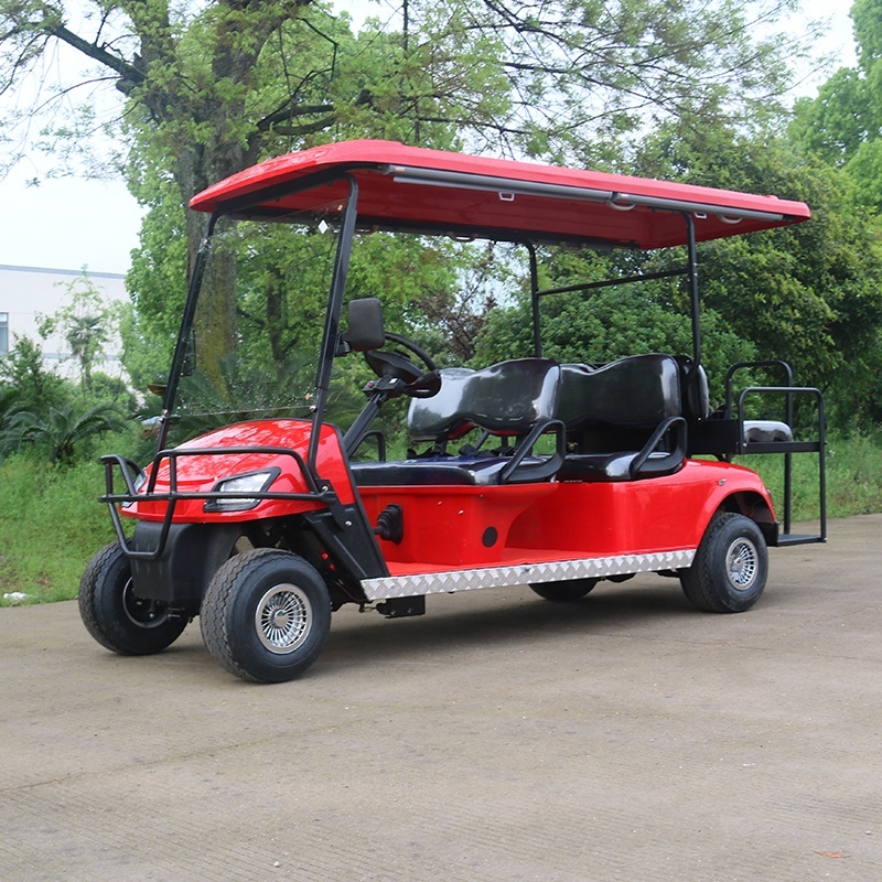 Professional Manufacturer Sightseeing Tourist 4 Wheel Electric Golf Cart 6 Passenger