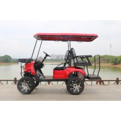 Carro de golf eléctrico turístico todoterreno de nuevo diseño para 4 pasajeros con asiento trasero plegado