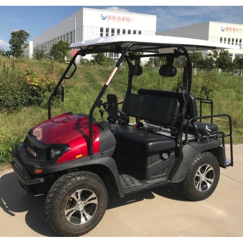 Carrito de golf de gasolina de 4 asientos de calidad con soportes para bolsas de golf