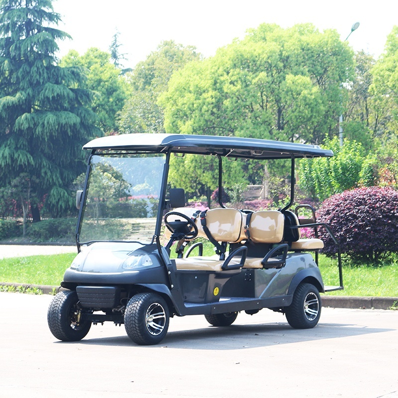 Chariot de golf électrique puissant de 5 passagers du moteur à courant alternatif 4KW 6 roues motrices