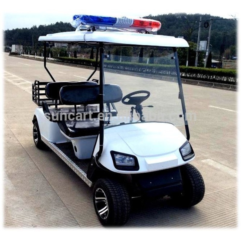4 Seater Customised Security Patrol Electric golf cart with back basket