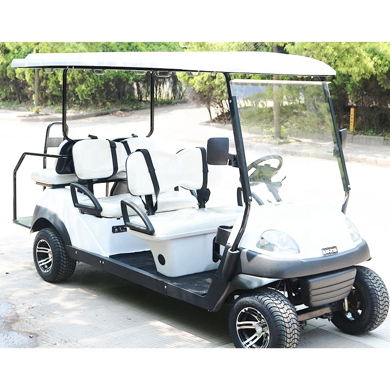 Chariot de golf électrique puissant de 5 passagers du moteur à courant alternatif 4KW 6 roues motrices