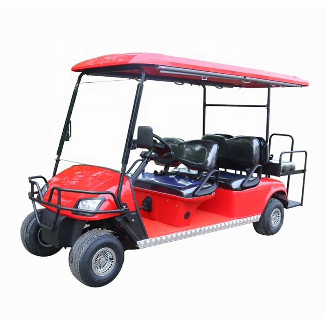 Professional Manufacturer Sightseeing Tourist 4 Wheel Electric Golf Cart 6 Passenger