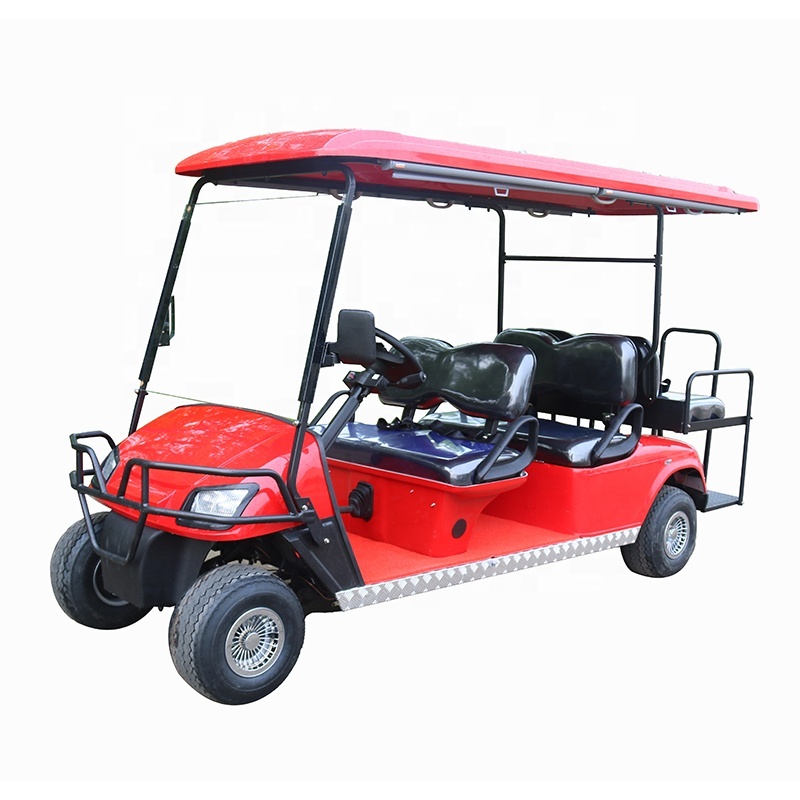 Professional Manufacturer Sightseeing Tourist 4 Wheel Electric Golf Cart 6 Passenger
