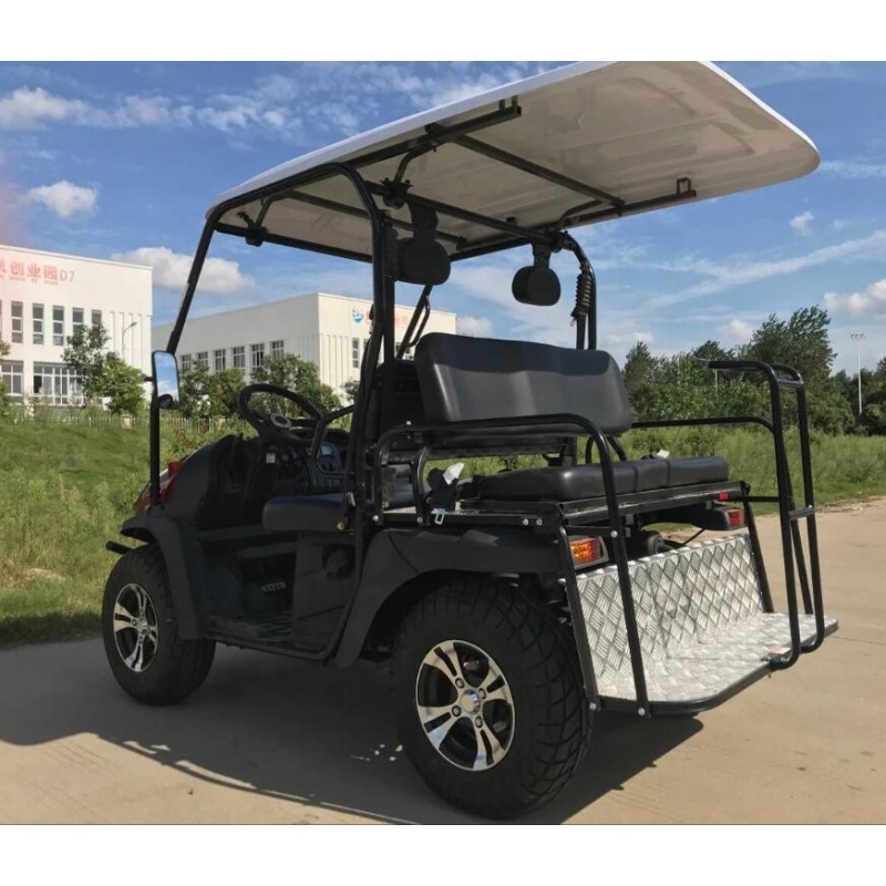Carrito de golf de gasolina de 4 asientos de calidad con soportes para bolsas de golf