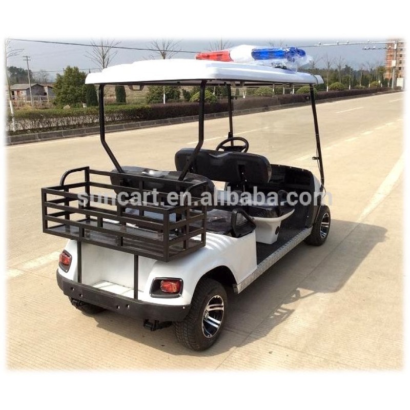 4 Seater Customised Security Patrol Electric golf cart with back basket