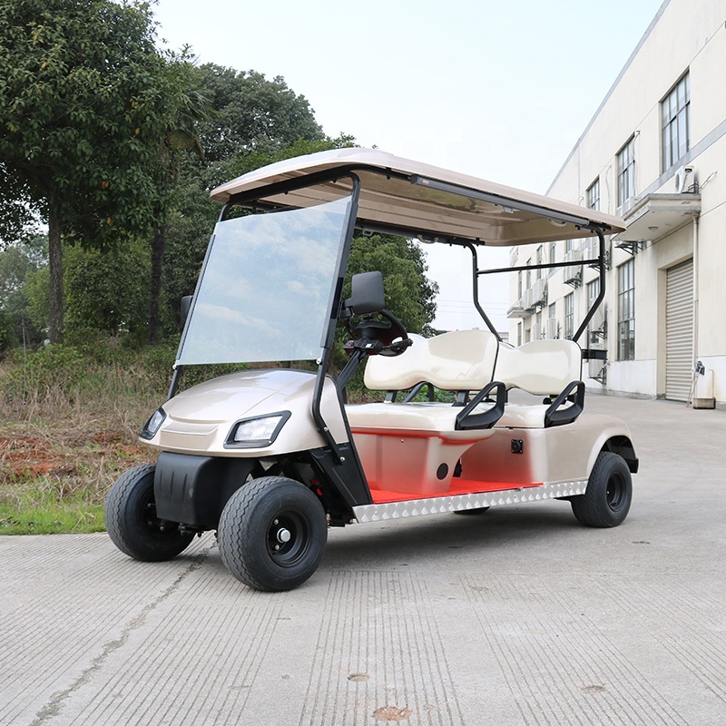 New Design 3.8KW DC Motor Electric Tourist Sightseeing Golf Carts 4 Seater