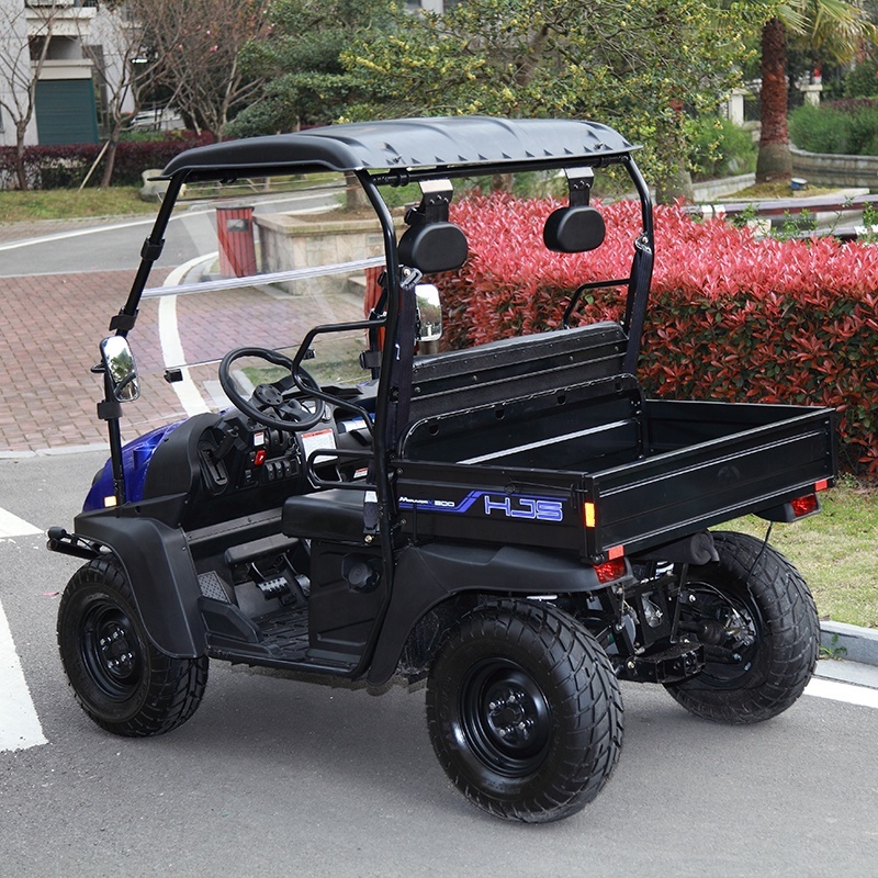 60v 5kw 2 Passengers UTV Farm Electric With Cargo Box And Windshield