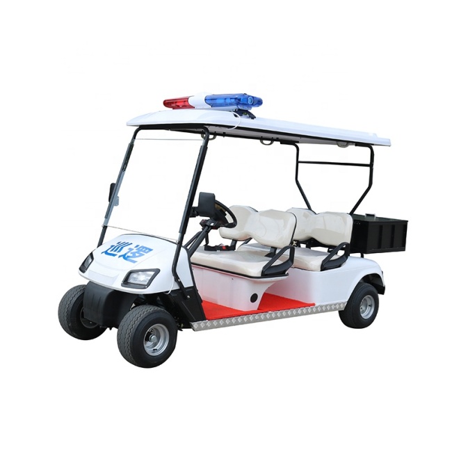 4 Seater Customised Security Patrol Electric golf cart with back basket