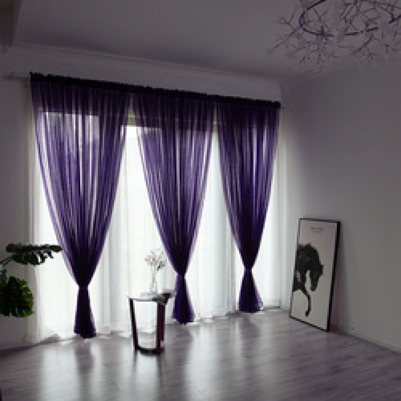 Modern 100% Polyester Livingroom cheap Voile Sheer Window Curtain