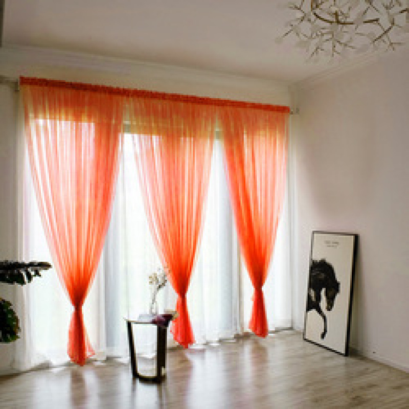 Modern 100% Polyester Livingroom cheap Voile Sheer Window Curtain