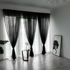 Modern 100% Polyester Livingroom cheap Voile Sheer Window Curtain