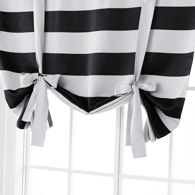 Decoracion para el hogar ready made curtain blackout piece sale, Home decor black white striped door curtains handmade@