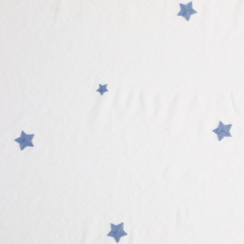 Wholesale Cheap Ready Made Blue Embroidered Stars Bedroom Sheer Curtains, Made in China Cafe Living Room Sheer Curtains/