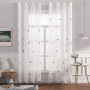 Wholesale Cheap Ready Made Blue Embroidered Stars Bedroom Sheer Curtains, Made in China Cafe Living Room Sheer Curtains/