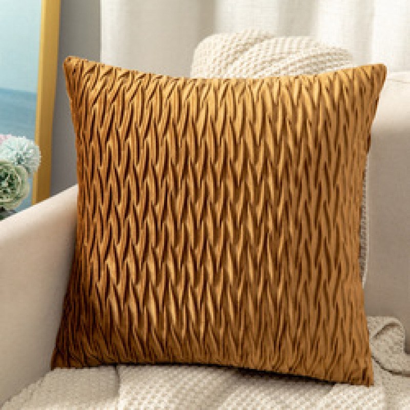 High Quality Velvet Couch Square Pleated Pillow Case Bed Cushion Cover, Home Decor Sofa Car Coffee Bar Wedding Cushion Cover/