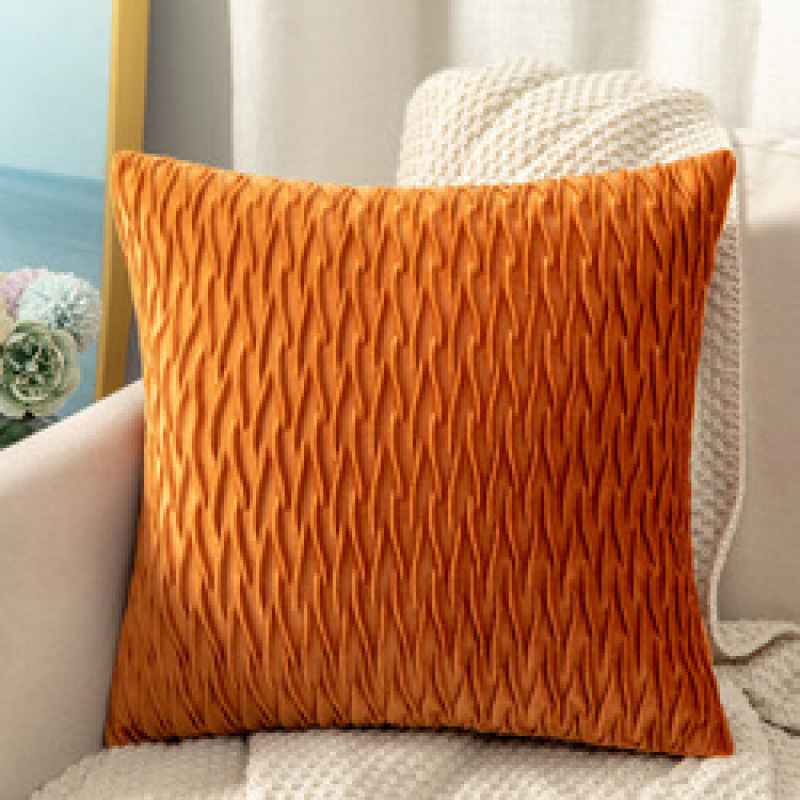 High Quality Velvet Couch Square Pleated Pillow Case Bed Cushion Cover, Home Decor Sofa Car Coffee Bar Wedding Cushion Cover/