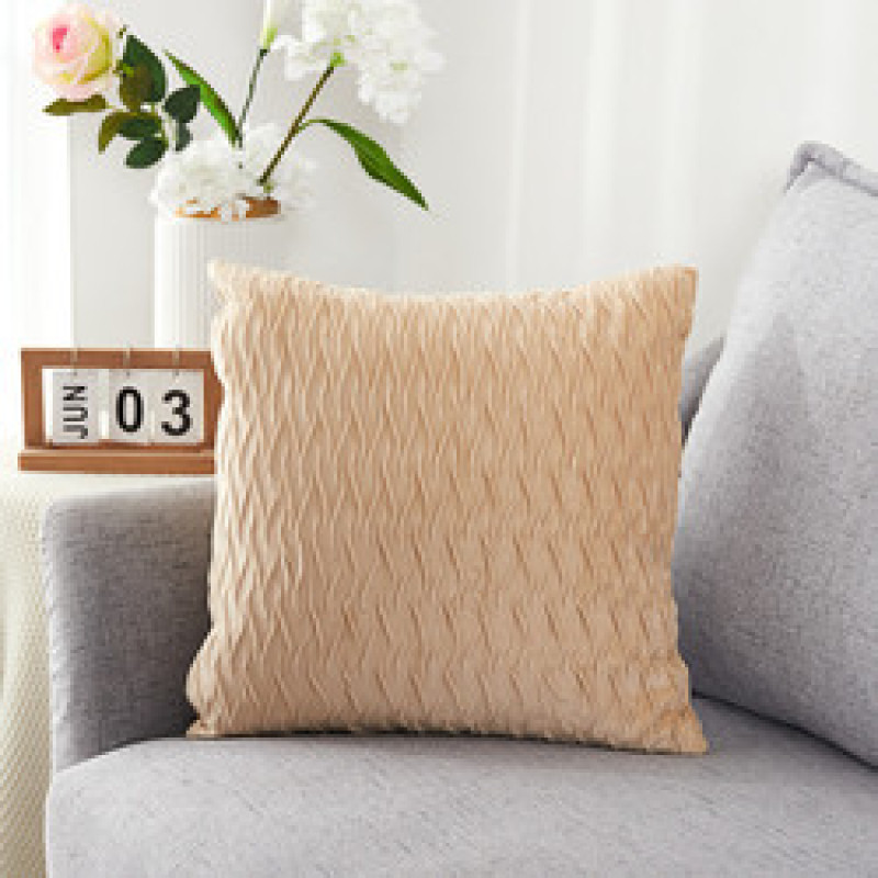 High Quality Velvet Couch Square Pleated Pillow Case Bed Cushion Cover, Home Decor Sofa Car Coffee Bar Wedding Cushion Cover/