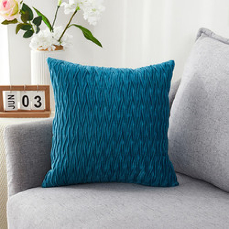 High Quality Velvet Couch Square Pleated Pillow Case Bed Cushion Cover, Home Decor Sofa Car Coffee Bar Wedding Cushion Cover/