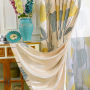 Wholesale American-Style Leaf Chenille Curtain, Finished Living Room Color Leaf Finished Curtain$