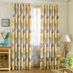 Wholesale American-Style Leaf Chenille Curtain, Finished Living Room Color Leaf Finished Curtain$