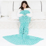 Birthday Gift 100% Acrylic Faux Cashmere Scale Knitted Adults Blanket,Kids Snuggle Mermaid Tail Blankets#