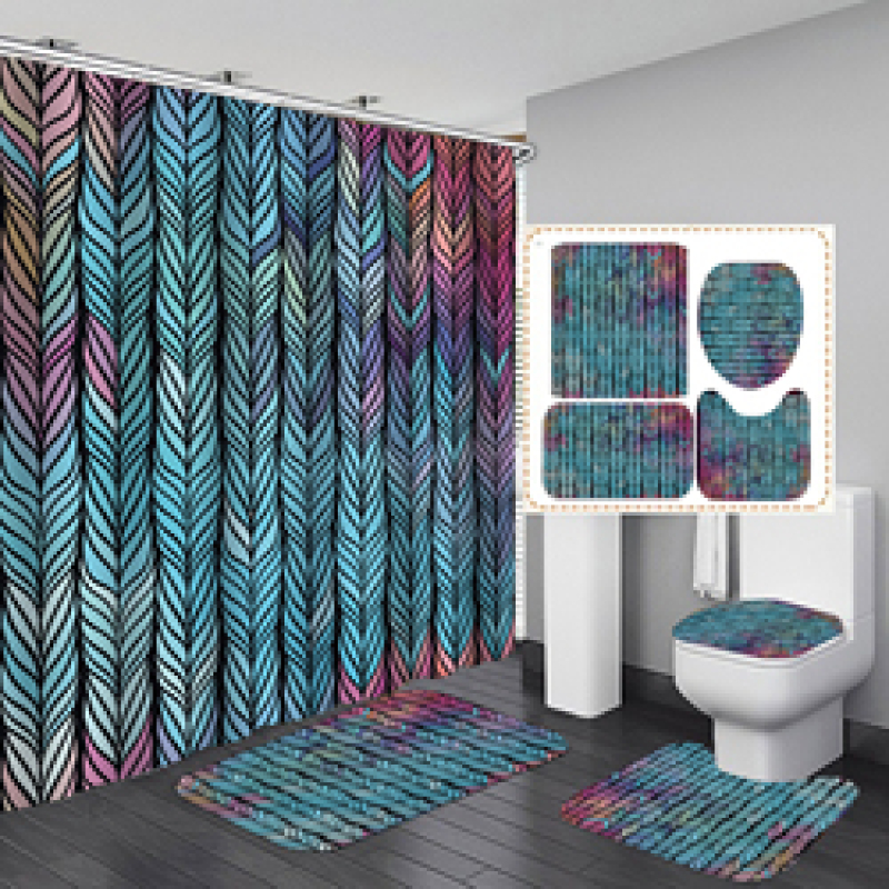 Cheap Creativity Pattern Waterproof Custom Printed Shower Curtain With Hooks Branded Custom Printed 72x72 Shower Curtain Set/