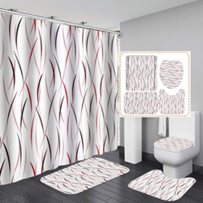Cheap Creativity Pattern Waterproof Custom Printed Shower Curtain With Hooks Branded Custom Printed 72x72 Shower Curtain Set/