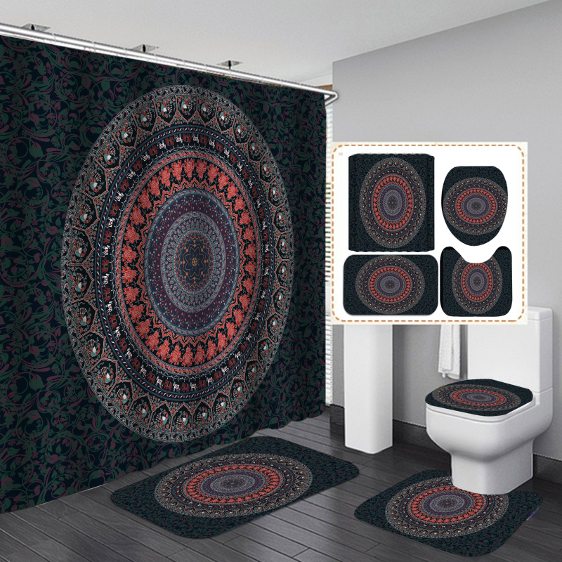 Cheap Creativity Pattern Waterproof Custom Printed Shower Curtain With Hooks Branded Custom Printed 72x72 Shower Curtain Set/