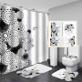 Cheap Creativity Pattern Waterproof Custom Printed Shower Curtain With Hooks Branded Custom Printed 72x72 Shower Curtain Set/