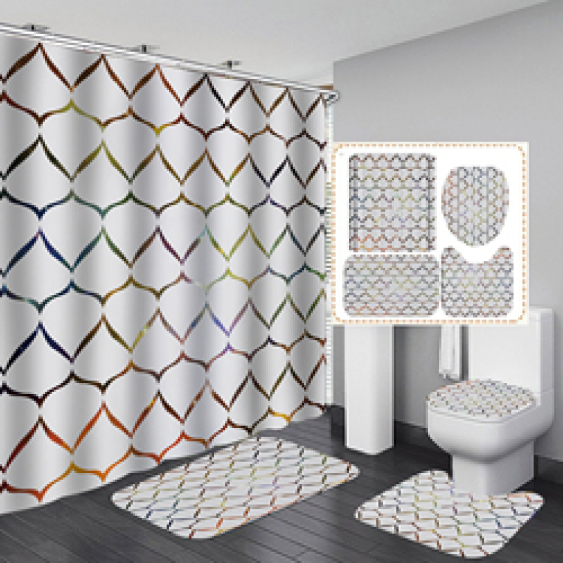 Cheap Creativity Pattern Waterproof Custom Printed Shower Curtain With Hooks Branded Custom Printed 72x72 Shower Curtain Set/