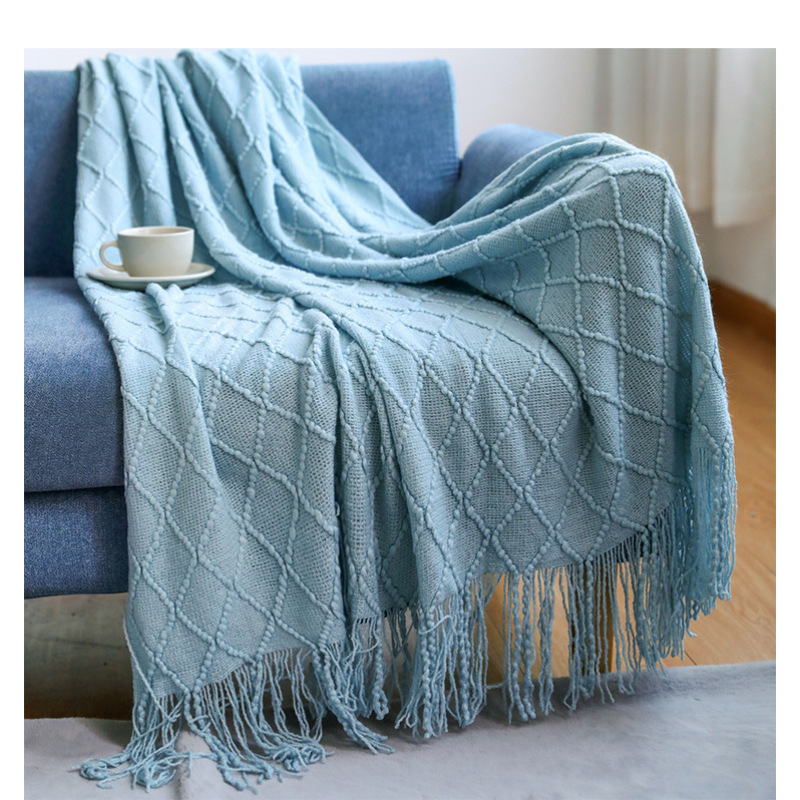 Super Soft Warm Nordic Knitted Throw Blanket, Plaid TV Nap Blankets Towel Bed Plaid Portable Car Travel Cover Blanket/