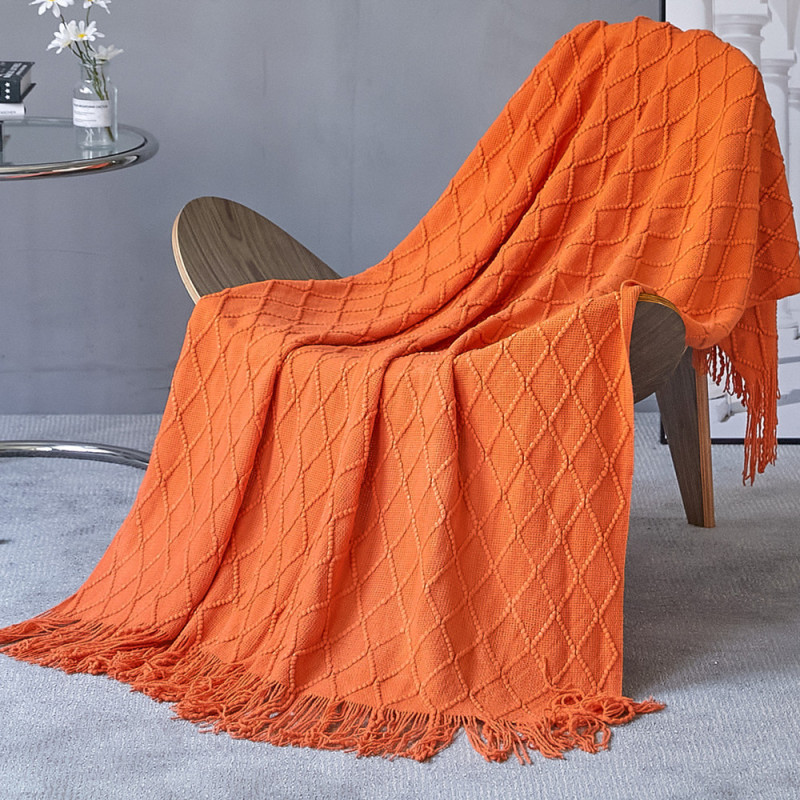 Super Soft Warm Nordic Knitted Throw Blanket, Plaid TV Nap Blankets Towel Bed Plaid Portable Car Travel Cover Blanket/