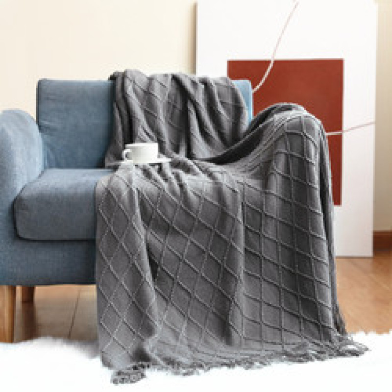 Super Soft Warm Nordic Knitted Throw Blanket, Plaid TV Nap Blankets Towel Bed Plaid Portable Car Travel Cover Blanket/
