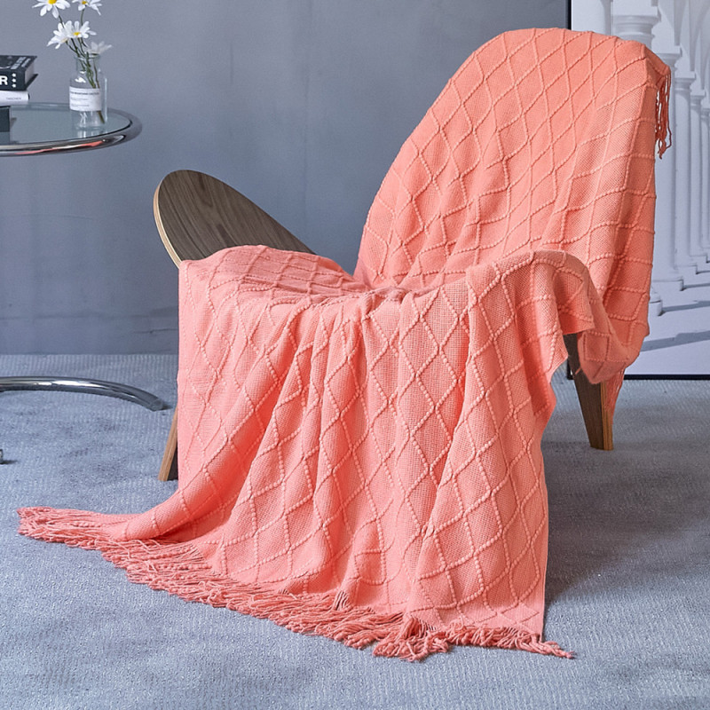 Super Soft Warm Nordic Knitted Throw Blanket, Plaid TV Nap Blankets Towel Bed Plaid Portable Car Travel Cover Blanket/