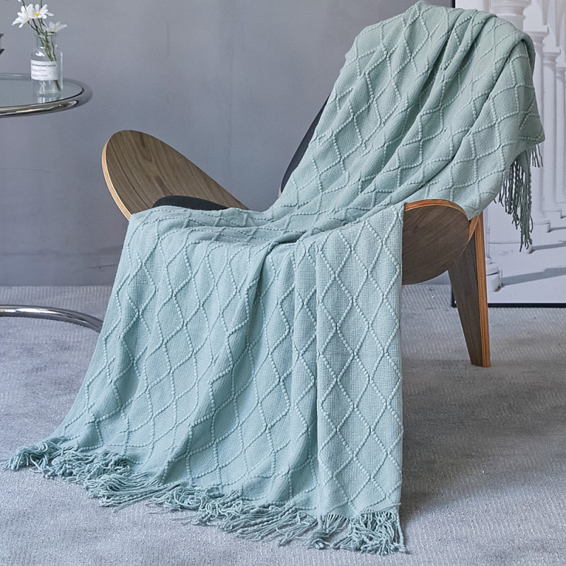 Super Soft Warm Nordic Knitted Throw Blanket, Plaid TV Nap Blankets Towel Bed Plaid Portable Car Travel Cover Blanket/