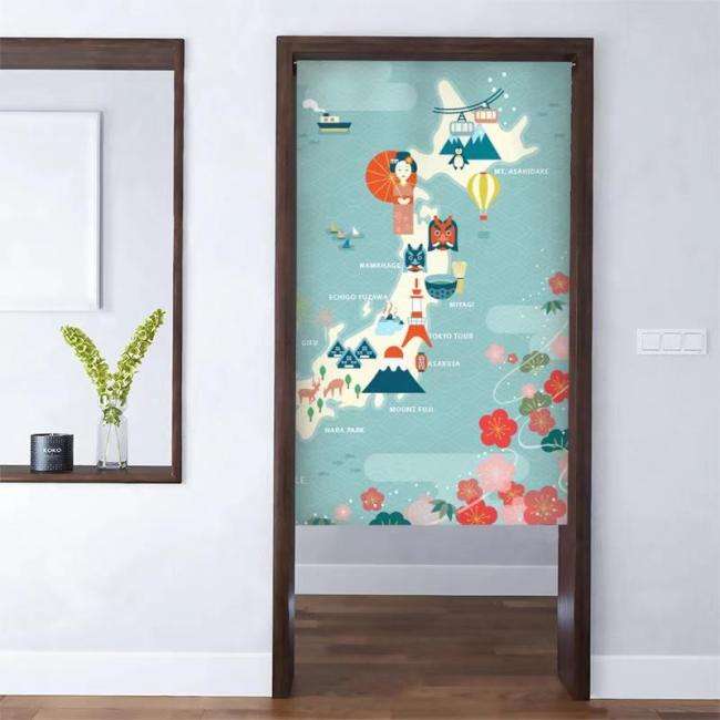 Online Store Outdoor Curtain Fabric,  New Design Japanese Style Digital Printing Door Curtains!