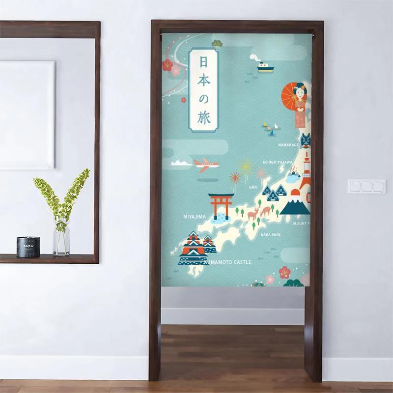 Online Store Outdoor Curtain Fabric,  New Design Japanese Style Digital Printing Door Curtains!