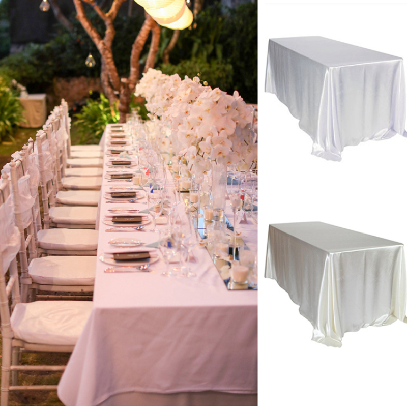 Nappes Rectangulaires Polyester Maison Mariage, Satin Nappes De Table/