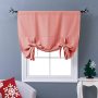 Wholesale Tie Up Window Covering 100% Polyester Blackout Kitchen Curtain, Cheap Rod Pocket Panel Kitchen Curtain/