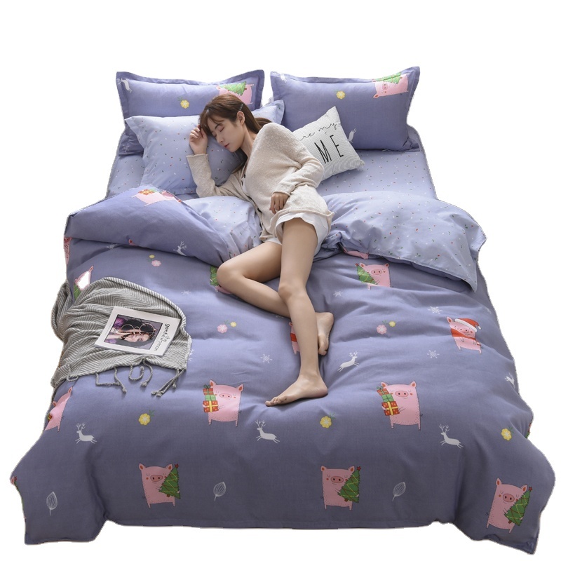Home Textile Twin King Queen Size Bed Set, Bedclothes with Bed Sheet Comforter set Pillow case/