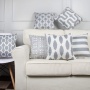 New design wholesale custom canvas grey square decorative geometric cushion cover