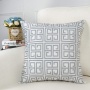 New design wholesale custom canvas grey square decorative geometric cushion cover