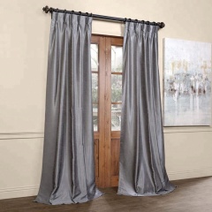 100% polyester faux silk deluxe grey deluxe fiber optic curtain material fabric